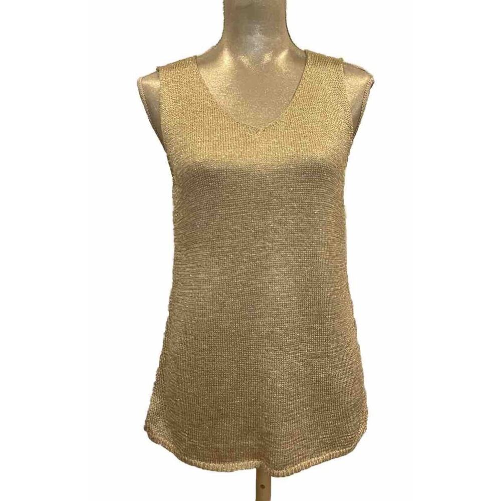 Chico's Shimmering Gold Sleeveless Tank